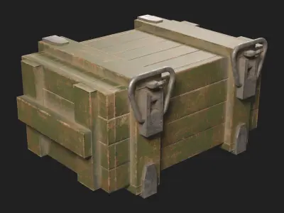 Wooden Box 1 Low-poly 3D model