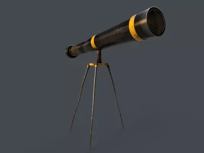Stylized Telescope V1 - 02 Low-poly 3D model