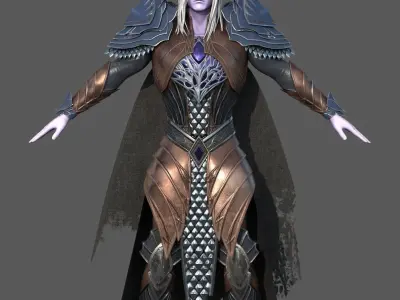 Elfo Oscuro Low-poly 3D model