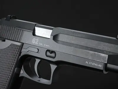 G2 Combat Pistol Free low-poly 3D model