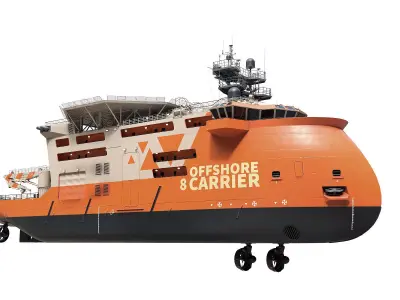 Offshore Construction Vessels OCV Orange 3D model