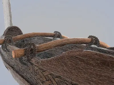 Ancient Outrigger Canoe 3D model