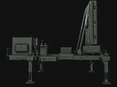 Radar military vehicle Low-poly 3D model