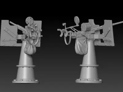 WWII Oerlikon guns for 3D print 3D print model
