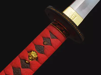 Oni Katana - Realtime 3D model PBR Game Ready Low-poly 3D model
