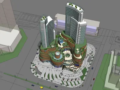 Sketchup Commercial Complex 185 3D model