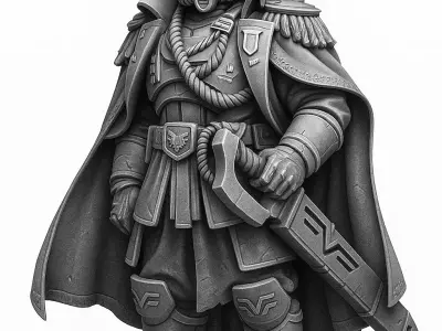 Marshal Wilhelm of the Valour Korps - Heroic Commander Regalia 3D model