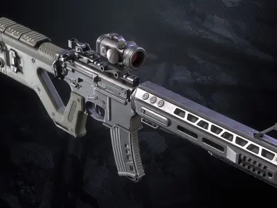 Thorn Assault rifle Low-poly 3D model