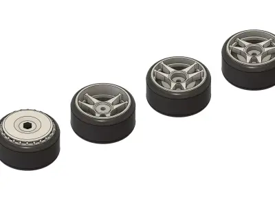 ROTIFORM 4 pack wheels in HW scale 3D print model