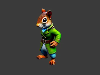 Squirrel Man Low-poly 3D model