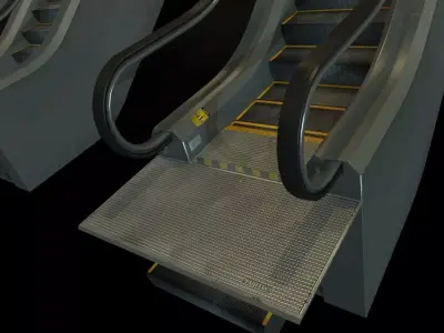Escalators various sizes Low-poly 3D model