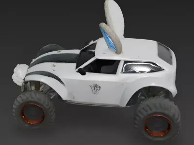 Realistic Future Bunny Buggy 3D Model Low-poly 3D model