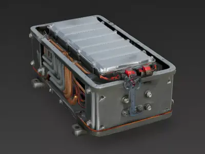 Realistic EV Battery Pack 3D Model 3D Model Low-poly 3D model