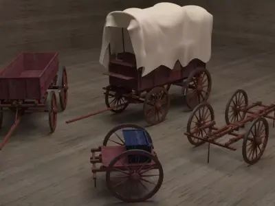 Civil War Carts 3D model