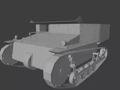 carden loyd tankette 3D Model Low Poly Low-poly 3D model