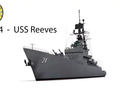 CG 24  -  USS Reeves Low-poly 3D model