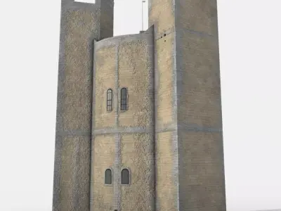 Orford Castle Low-poly 3D model