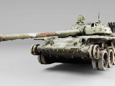 Destroyed T-72 tank   3D model