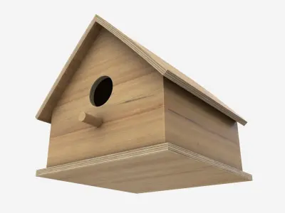 Wooden Birdhouse 3D model purchase