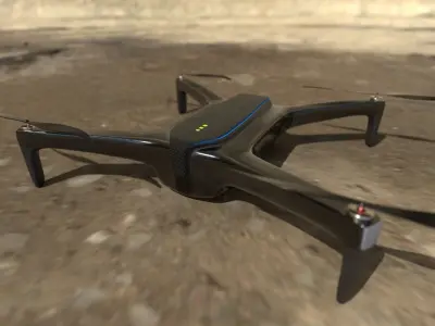 Drone unmanned aerial vehicle - Low-poly 3D model