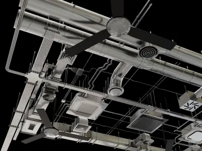 Ceiling Pipes 3D model