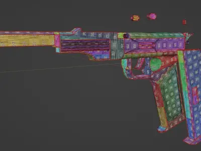 Sci-Fi pistol Low-poly 3D model order