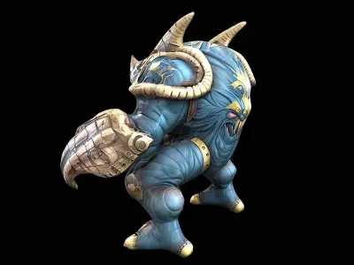 stylized abstract creature 3D model
