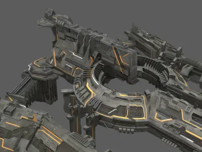 Next generation spaceship spacecraft Low-poly 3D model