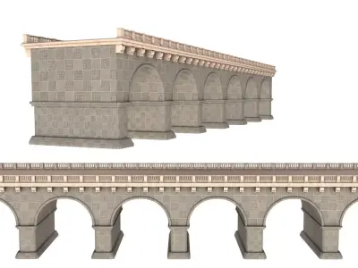 Arched stone bridge 3D model