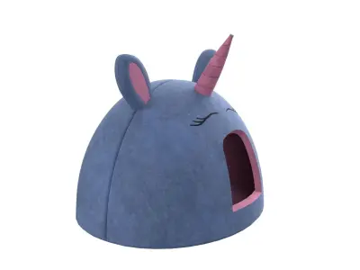 Unicorn Meow Hut Cat Hut Cat Tent Cozy Blue 3D model