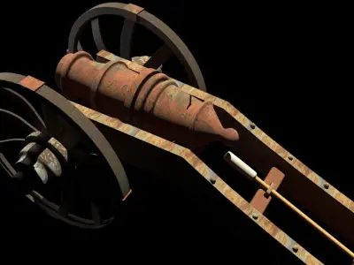 Howitzer cannon wheel 3D model