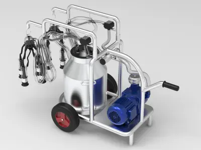 Double Milking Machine 3D model
