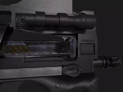 P90 Submachine Gun Low-poly 3D model purchase