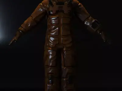 Female astronaut 3D blender model-fully rigged and game ready Low-poly 3D model