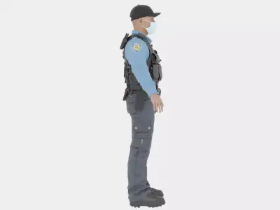 Police Male Fully  Rigged 3D Character Model 3D model