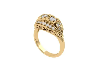 Art Deco Ring 3D print model 37