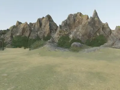 Mountain Village Landscape 3D model order