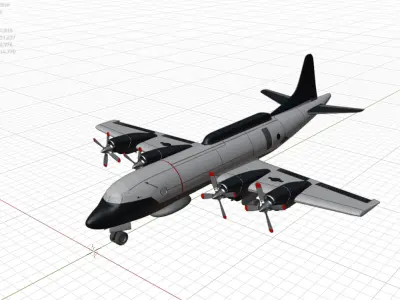 Lockheed EP-3E Aries II - THE EAVESDROPPER -  Low-poly 3D model