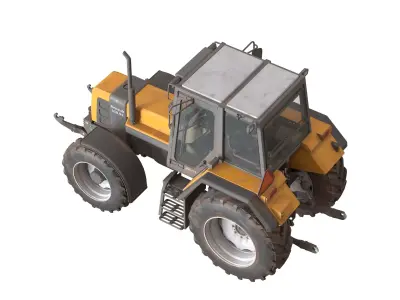 Renault 160-94 4WD Agricultural Tractor Dirty Low-poly 3D model