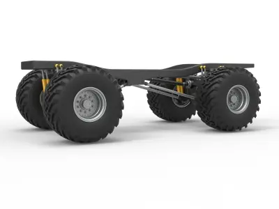 Chassis of vintage Ranger monster truck Scale 1 to 25 3D print model