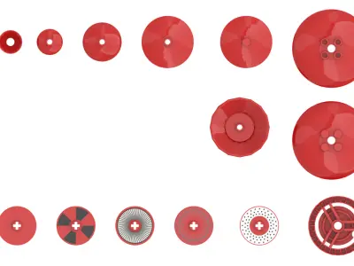 TwindBricks3D - 14 Technic Disk collection 3D print model