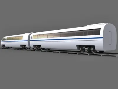 Blue Speed Train 3 3D model