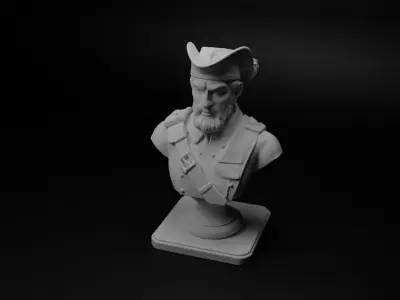 French Musketeer Bust Chess 3D print model