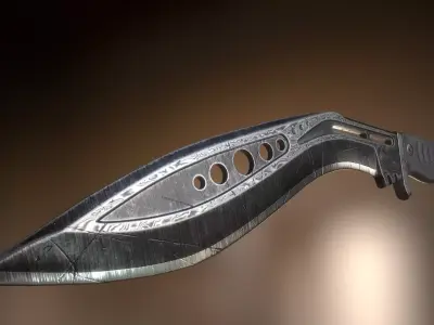 M48 Kukri Knife Low-poly 3D model
