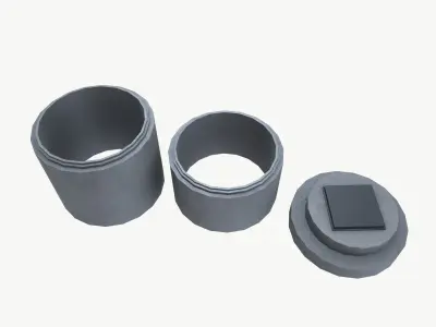 Concrete Pipes Low-poly 3D model