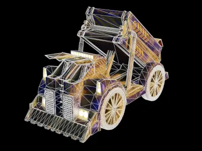 Desert miner machine  Cargo Truck Low-poly 3D model