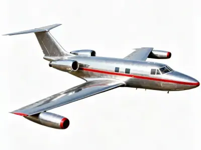 Retro 1960s Executive Jet 3D Model Low-poly 3D model