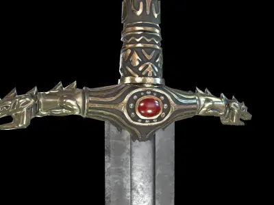 Knight Sword Low-poly 3D model