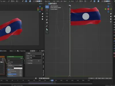 Animated Laos Flags 3D model