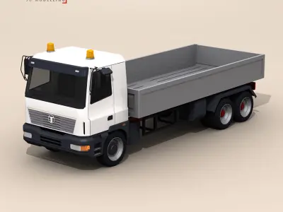 Truck low boards deck  3D model